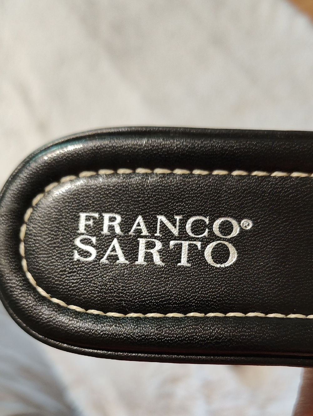 Franco Sarto Leather Wedge Sandals Calf Hair Leopard Black Cream Brown Brazil 8 - Picture 11 of 12